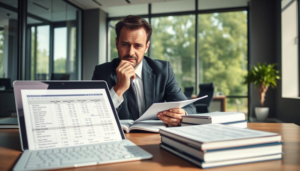 A professional lawyer sitting at a modern office desk, meticulously reviewing legal documents and calculations related to compensation costs. The foreground features a laptop open to a spreadsheet displaying detailed figures, while a stack of legal books sits nearby. In the middle, a thoughtful male lawyer in a sharp suit, focused on the task, has a pen in hand, jotting notes on a notepad. In the background, large windows allow natural light to flood the room, casting soft shadows and creating an atmosphere of professionalism and diligence. The mood is serious yet determined, emphasizing the importance of understanding legal fees in compensation claims. The scene is well-composed, with a slight depth of field, highlighting the lawyer while softly blurring the office furnishings. A professional lawyer sitting at a modern office desk, meticulously reviewing legal documents and calculations related to compensation costs. The foreground features a laptop open to a spreadsheet displaying detailed figures, while a stack of legal books sits nearby. In the middle, a thoughtful male lawyer in a sharp suit, focused on the task, has a pen in hand, jotting notes on a notepad. In the background, large windows allow natural light to flood the room, casting soft shadows and creating an atmosphere of professionalism and diligence. The mood is serious yet determined, emphasizing the importance of understanding legal fees in compensation claims. The scene is well-composed, with a slight depth of field, highlighting the lawyer while softly blurring the office furnishings.